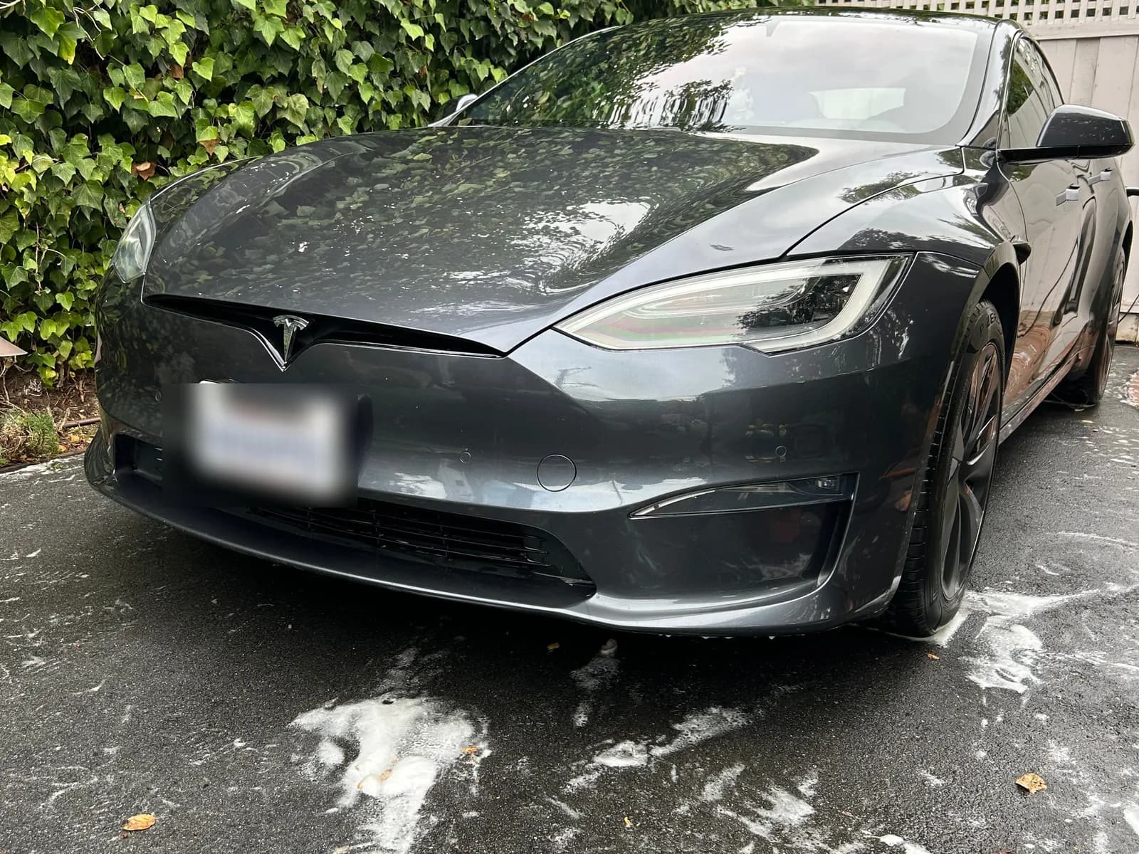 Tesla Model S, front three-quarter — full detail by AutoKlean